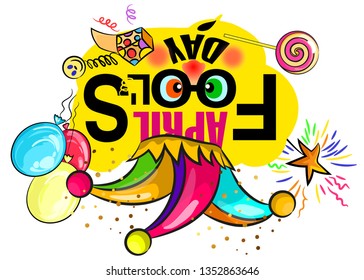 April 1 is fool's Day. The mask is funny, greeting card is suitable for birthday party, humorous party, circus.