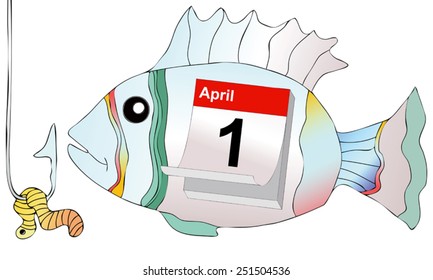 April 1, humorous illustration representing  the day of pranks and false news