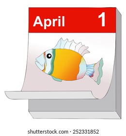 April 1, humorous illustration representing  the day of pranks and false news