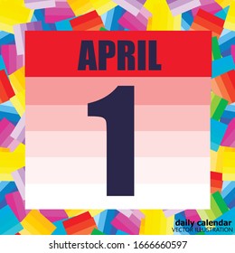 April 1 icon. For planning important day. April first. Banner for holidays and special days. Vector Illustration.