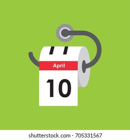 April 10. Calendar icon. Flat design. Vector illustration