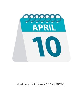 April 10 - Calendar Icon - Vector Illustration