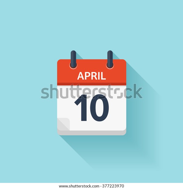 4月10日 カレンダーアイコン フラットスタイル 日付 月の日 日曜日 月曜日 火曜日 木曜日 金曜日 土曜日 週末 赤い文字の日 17年の カレンダー 4月の祝日 のベクター画像素材 ロイヤリティフリー