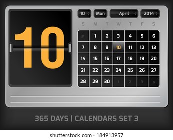 April 10th Counter calendar 2014, 365 days, Calendars set 3