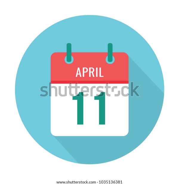 April 11 Calendar Flat Icon Stock Vector (Royalty Free) 1035136381 ...