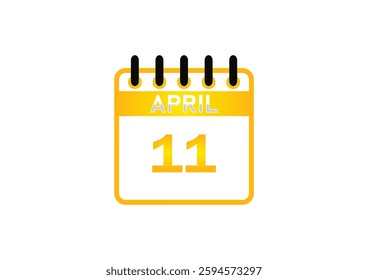 April 11 Calendar Icon – Event Reminder, Date Planner, Schedule
