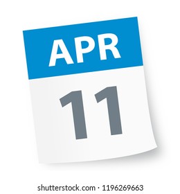 April 11 - Calendar Icon - Vector Illustration