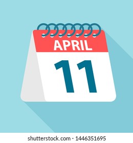 April 11 - Calendar Icon - Vector Illustration