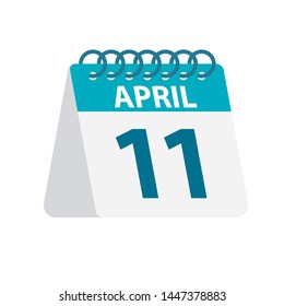 April 11 - Calendar Icon - Vector Illustration