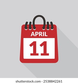 11. April Kalendersymbol, Vektorgrafik.