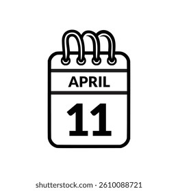 April 11 Calendar icon vector illustration.