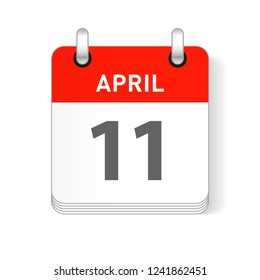 April 11 date visible on a page a day organizer calendar
