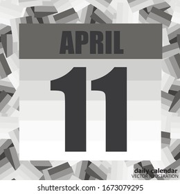 April 11 icon. For planning important day. April 11 illustration. Banner for holidays and special days. Vector Illustration.