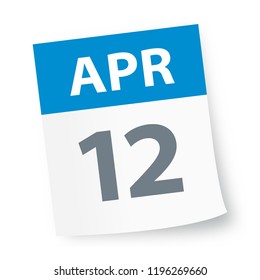 April 12 - Calendar Icon - Vector Illustration