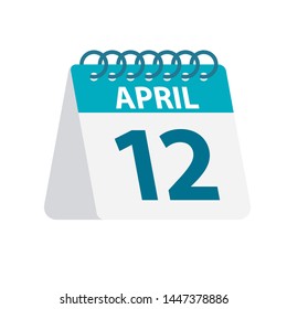 April 12 - Calendar Icon - Vector Illustration