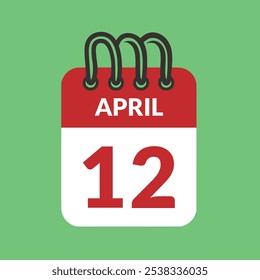 April 12 Calendar icon vector illustration.