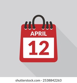 April 12 Calendar icon vector illustration.