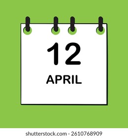 April 12. Daily Calendar icon for design. Simple design for business brochure, flyer, print media, advertisement. Easily editable.