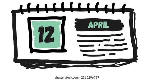 April 12th: Calendar Day, Date, Month, Spring, Twelve, Planner, Schedule, Reminder, Appointment, Day of the Year