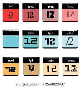 April 12th Calendar Designs: Twelve Unique Variations