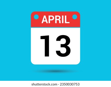 13. April Kalenderdatum flaches Symbol Tag 13 Vektorgrafik