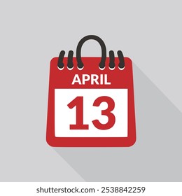 April 13 Calendar icon vector illustration.