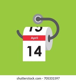 April 14. Calendar icon. Flat design. Vector illustration