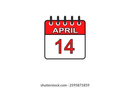 April 14 Calendar Icon – Important Date, Event Reminder, Planner
