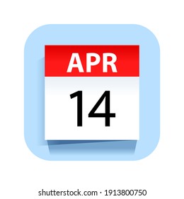 14. April. Kalendersymbol. Vektorgrafik.
