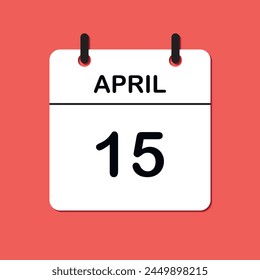 April 15. Daily Calendar icon for design. Simple design for business brochure, flyer, print media, advertisement. Easily editable.