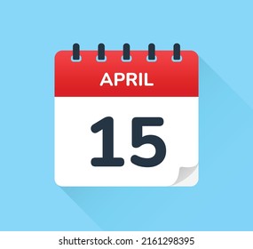 April 15 date on calendar vector