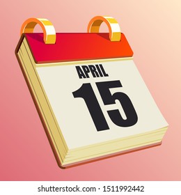 April 15 on Red Calendar