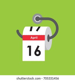 April 16. Calendar icon. Flat design. Vector illustration