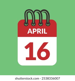April 16 Calendar icon vector illustration.