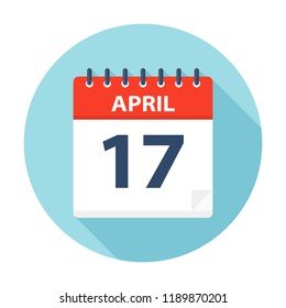 April 17 - Calendar Icon - Vector Illustration