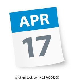 April 17 - Calendar Icon - Vector Illustration