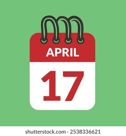 April 17 Calendar icon vector illustration.