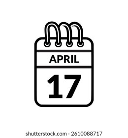 April 17 Calendar icon vector illustration.