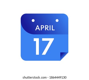 17. April 2010 Datum eines einzelnen Kalendertages im flachen Stil, 17. April Kalendersymbol