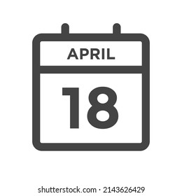 April 18 Calendar Day or Calender Date for Deadline or Appointment