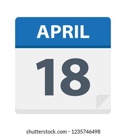 April 18 - Calendar Icon - Vector Illustration