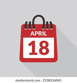 April 18 Calendar icon vector illustration.