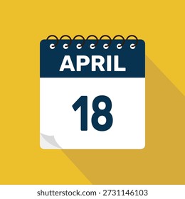 18. April Kalender-Symbol, Vektorgrafik mit Design