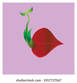 april 18th, 2021. Vector illustration of a broken heart is sure to grow