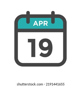 April 19 Calendar Day or Calender Date for Deadline or Appointment