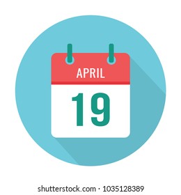 April 19 calendar flat icon