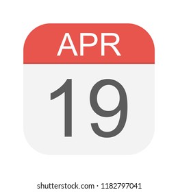 April 19 - Calendar Icon - Vector Illustration
