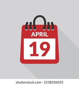 Abril 19 Ilustración vectorial de iconos de calendario.