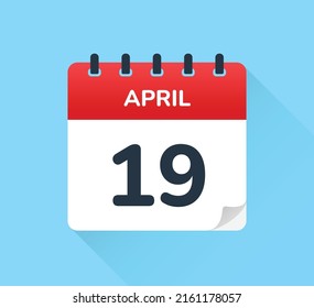 April 19 day - Calendar icon concept - Vector illustration