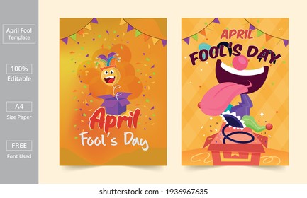 April 1st. Fools day vector composition. Concept for greeting card, poster, promotion, leaflet, flyer, article. flyer template.